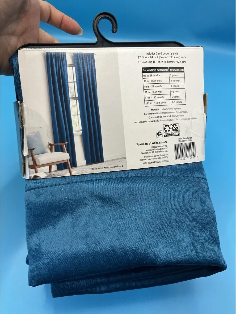 Mainstays 84-Inch Blackout Curtain Panel Pair, 2 Panels, Size 84